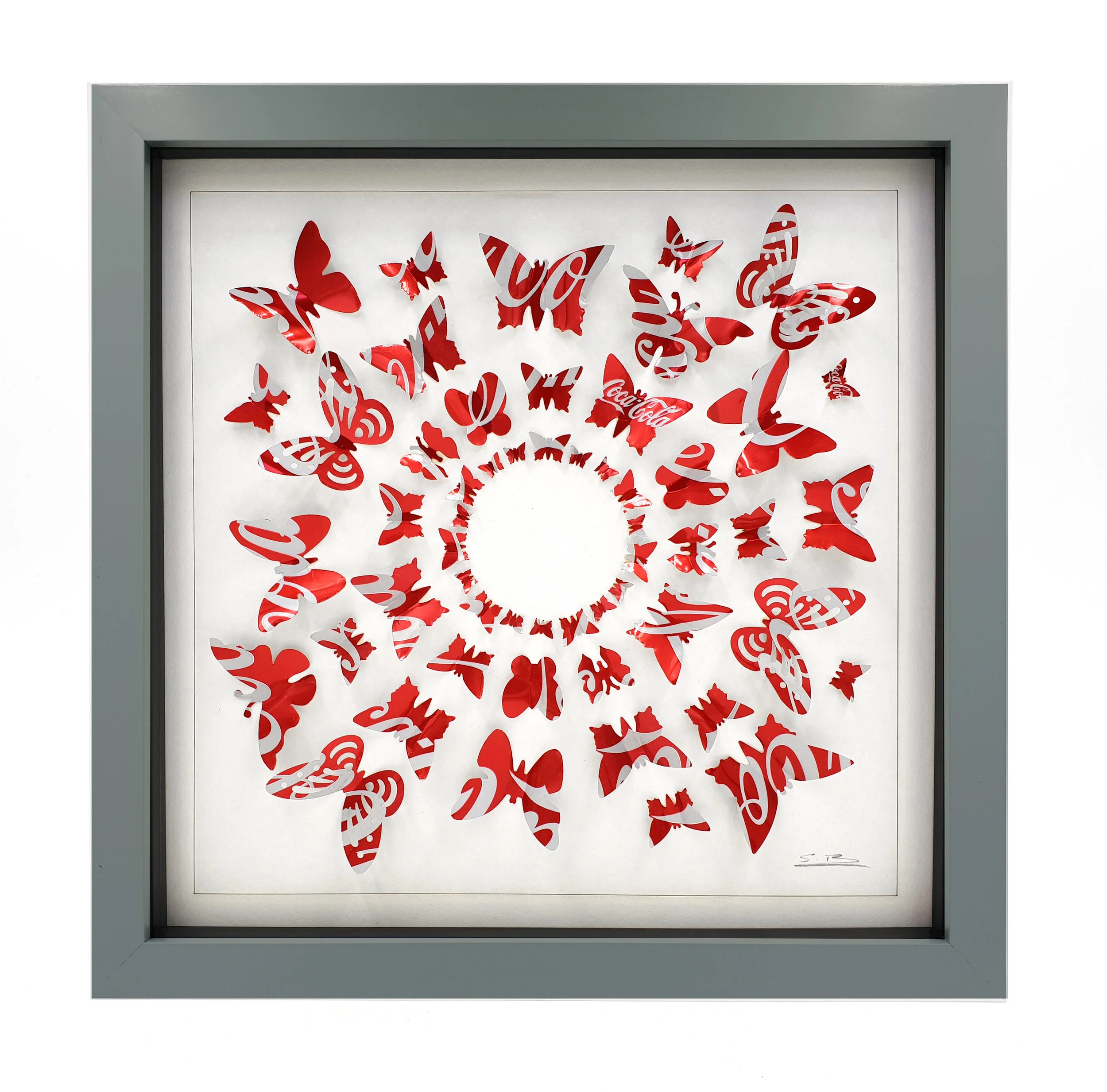 Coke butterfly circle pattern eco-friendly framed design — Sarah
